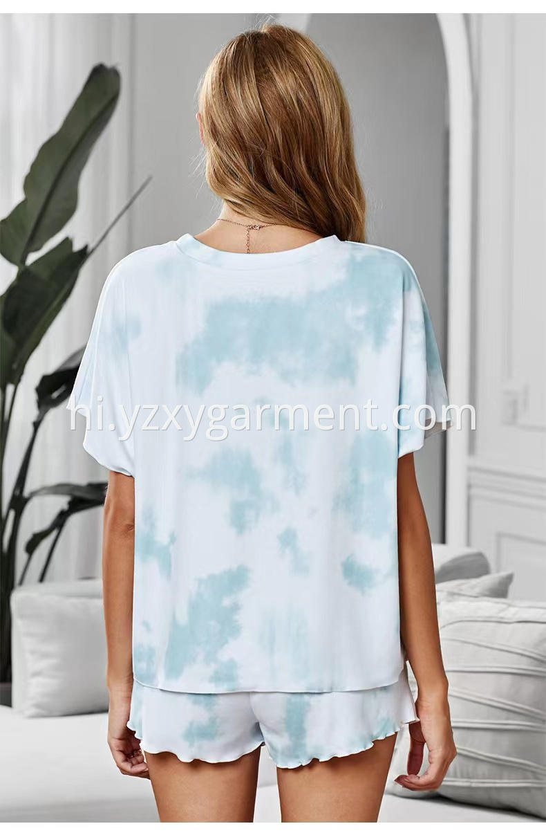 Tie Dye Short Sleeve Pajamas